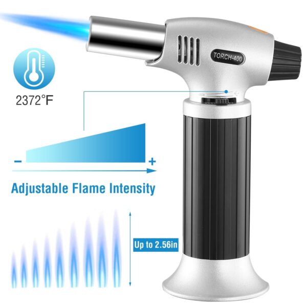 Culinary Butane Torch Chef Kitchen Cooking Blow Torch Lighter Refillable Adjustable Flame with Safety Lock - Image 3