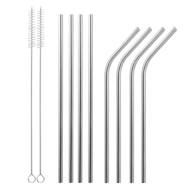 10Pcs 8.5in Stainless Steel Drinking Straws Reusable Metal Drinking Straws for 20oz Tumbler - Image 9