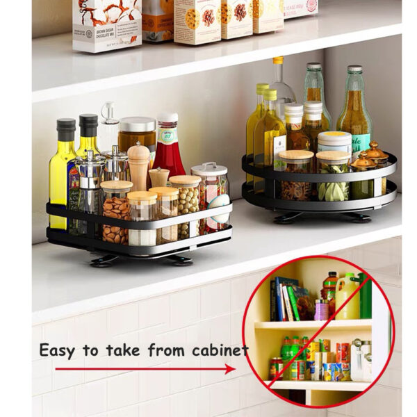 Turntable Lazy Susan Organizer Rotating Spice Storage Rack Organization for Kitchen Countertop Cabinet - Image 3