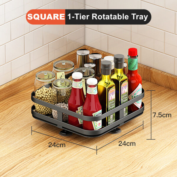 Turntable Lazy Susan Organizer Rotating Spice Storage Rack Organization for Kitchen Countertop Cabinet - Image 5