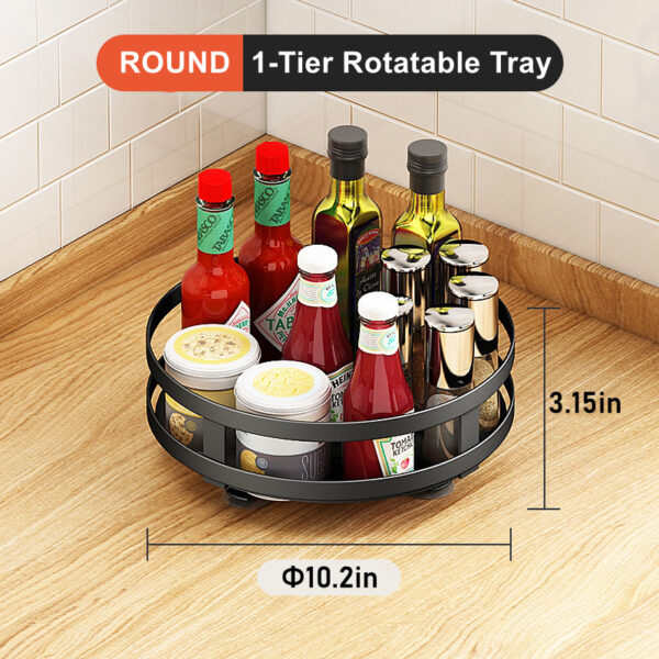 Turntable Lazy Susan Organizer Rotating Spice Storage Rack Organization for Kitchen Countertop Cabinet - Image 6