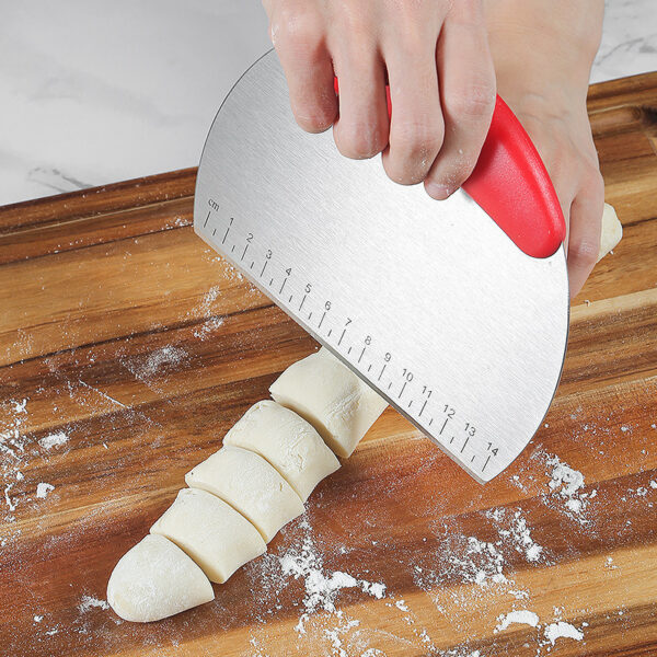 With scale flour dough cutter milk tie sugar not cut dough knife baking tools stainless steel single-sided cut - Image 3