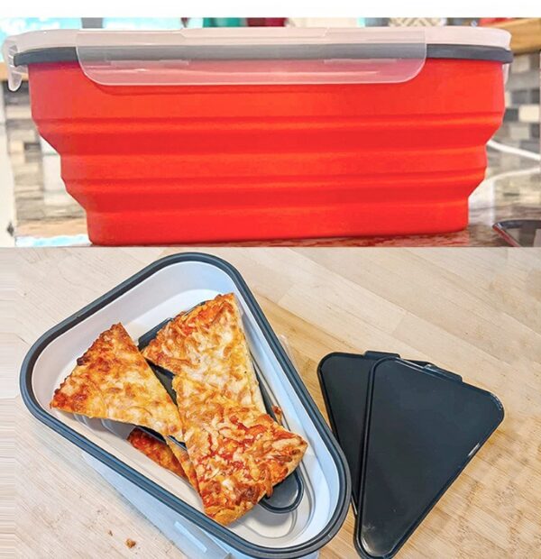 Silicone Folding Pizza Box Reusable Triangular Pizza Packing Box Takeaway Box - Image 13