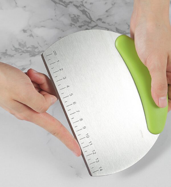 With scale flour dough cutter milk tie sugar not cut dough knife baking tools stainless steel single-sided cut - Image 2