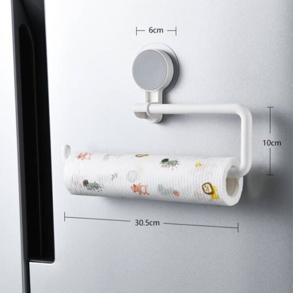 Kitchen Paper Towel Rack Wall-mounted Paper Rack Hanging Shelf Cling Film Bag Storage Rag Rack Roll Paper Rack Without Punching - Image 4