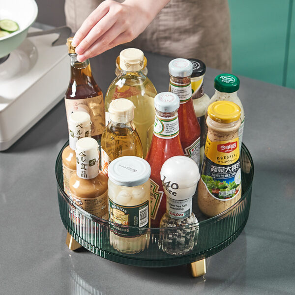 Kitchen Rotating Spice Rack Shelf Seasoning Household Multi-functional Storage Turntable Supplies - Image 3