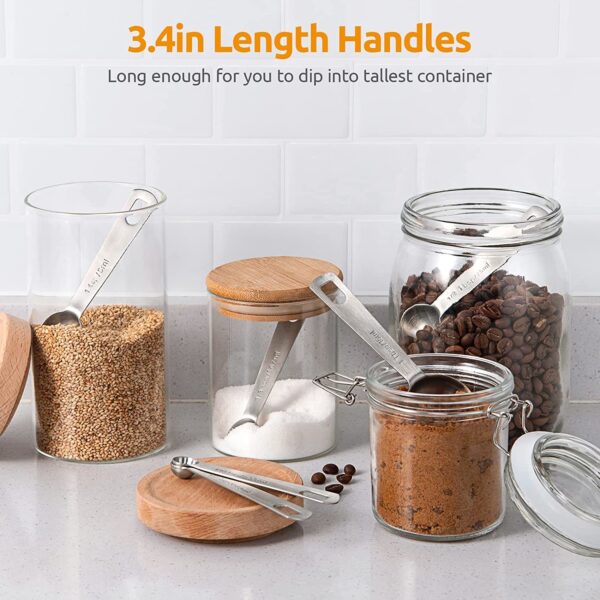 Measuring Spoons: U-Taste 18/8 Stainless Steel Measuring Spoons Set of 9 Piece: 1/16 tsp;  1/8 tsp;  1/4 tsp;  1/3 tsp;  1/2 tsp;  3/4 tsp;  1 tsp;  1/2 tbsp & 1 tbsp Dry and Liquid Ingredients - Image 6