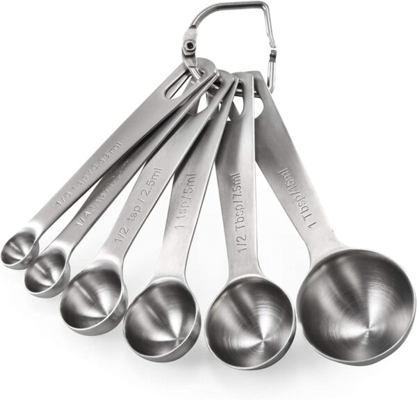 Measuring Spoons: U-Taste 18/8 Stainless Steel Measuring Spoons Set of 9 Piece: 1/16 tsp;  1/8 tsp;  1/4 tsp;  1/3 tsp;  1/2 tsp;  3/4 tsp;  1 tsp;  1/2 tbsp & 1 tbsp Dry and Liquid Ingredients - Image 10