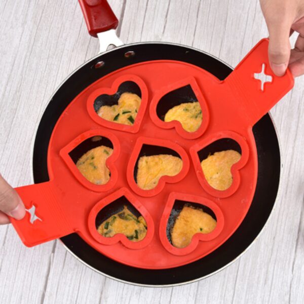 Quick DIY Nonstick Silicone Pancake Molds with 7 Holes for Pan - Image 2