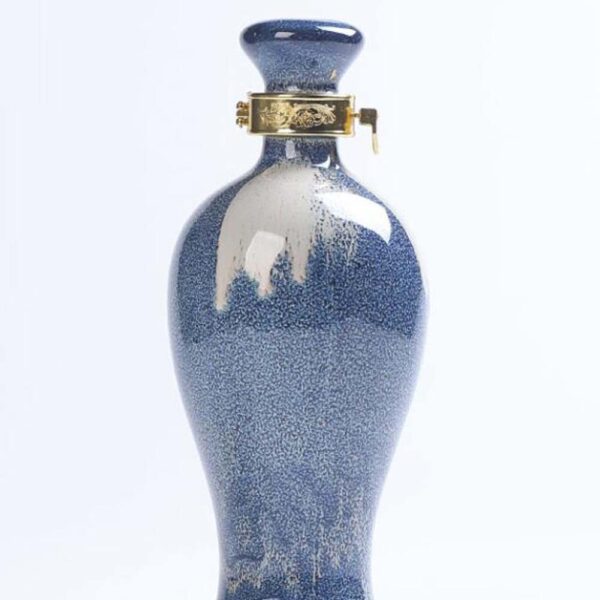 17oz Blue Ceramic Empty Wine Jar Bottle Wine Jug Small Wine Bottle Wine Vase Flask Flagon - Image 2