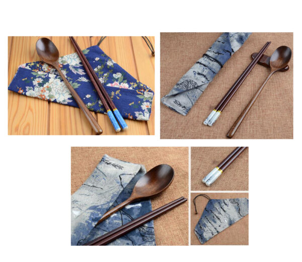 Convenient and Practical Wooden Tableware Outdoor Travel Cutlery Set #04 - Image 2