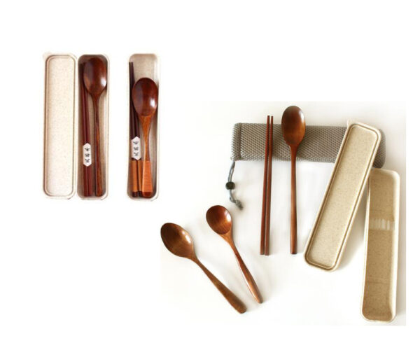 Convenient and Practical Wooden Tableware Outdoor Travel Cutlery Set [A] - Image 2