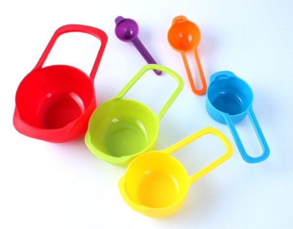 Multi-Color Measuring Cups and Spoons Set, Measurement Plastic Cup Spoon Kitchen Cooking Baking Utensils Tools - Image 3