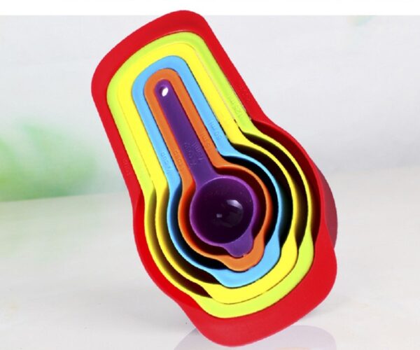 Multi-Color Measuring Cups and Spoons Set, Measurement Plastic Cup Spoon Kitchen Cooking Baking Utensils Tools - Image 5