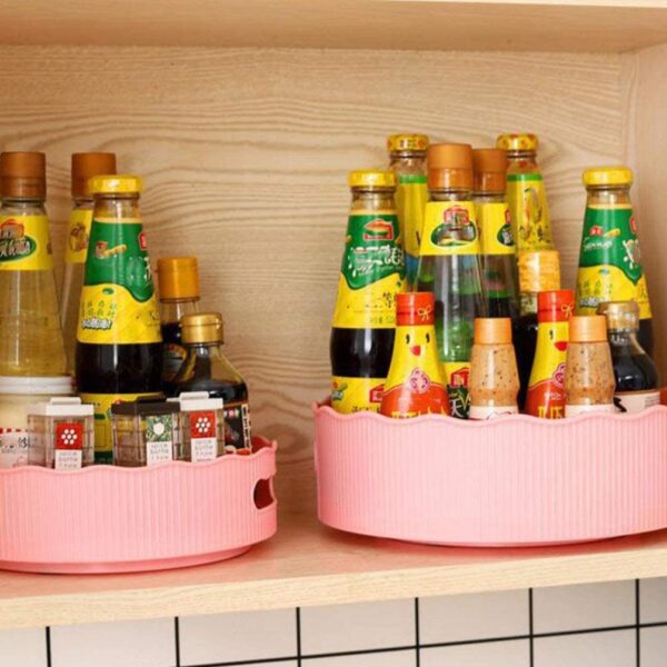 Seasoning Turntable Rack Rotating Condiment Storage Tray Countertop Seasoning Organizer - Image 6