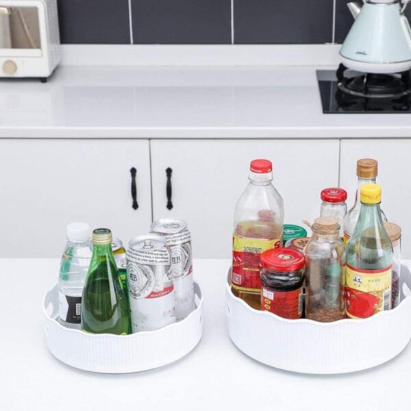 Seasoning Turntable Rack Rotating Condiment Storage Tray Countertop Seasoning Organizer - Image 2