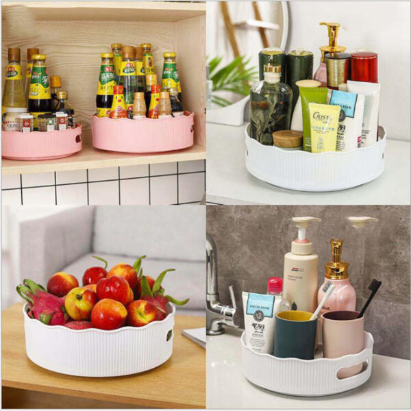 Seasoning Turntable Rack Rotating Condiment Storage Tray Countertop Seasoning Organizer - Image 4