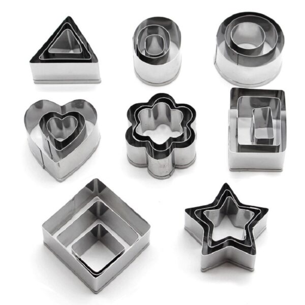 24 Pieces Biscuit Cutters Stainless Steel Cookie Cutters Fondant Geometric Shape Cutters for Baking - Image 3