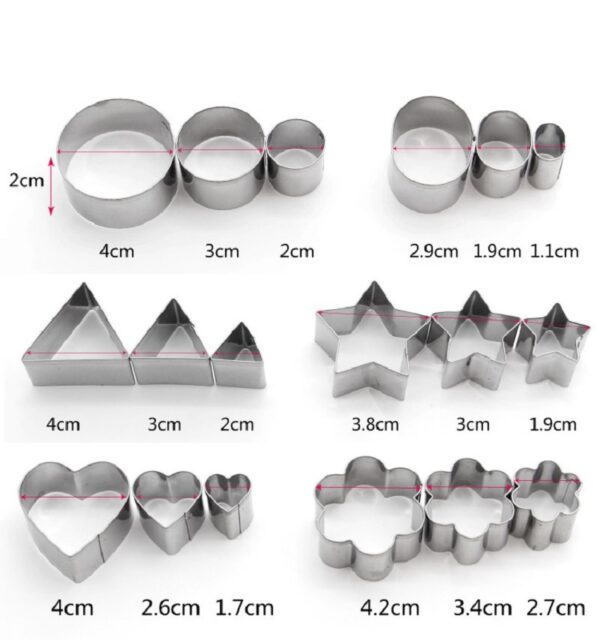 24 Pieces Biscuit Cutters Stainless Steel Cookie Cutters Fondant Geometric Shape Cutters for Baking - Image 6