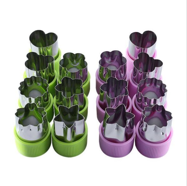 7 Pieces Fruits Cutter Vegetables Cutter Stainless Steel Cookie Stamp Biscuit Presser - Image 5