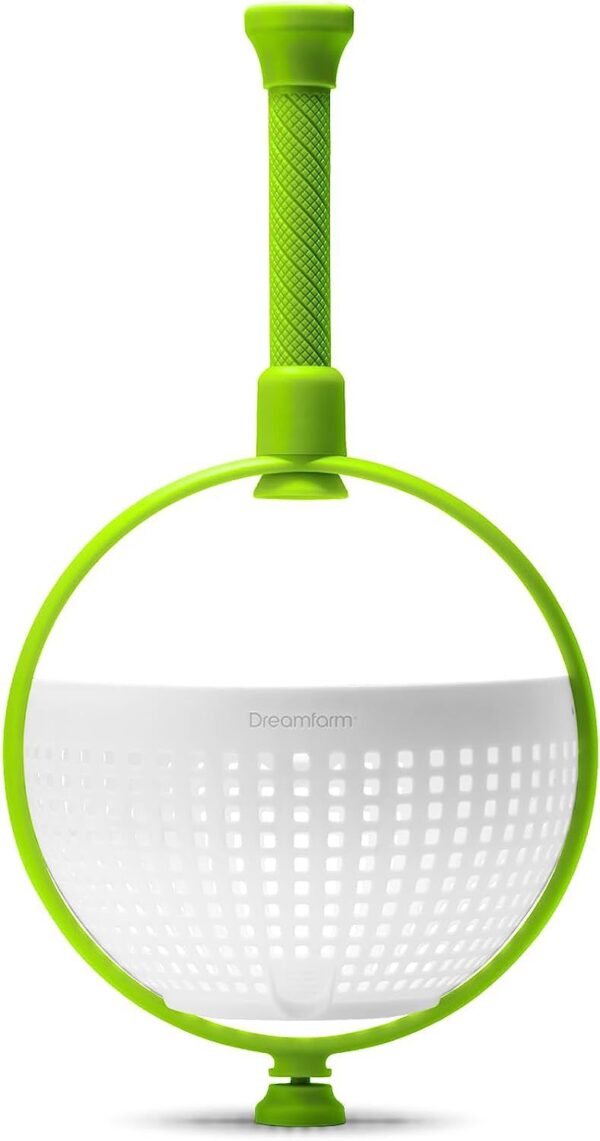 Spina | Easy-To-Use Salad Spinner | Non-Scratch, Nylon Spinning Colander | Lettuce Spinner | Colander with Collapsible Handle |  Green - Image 10