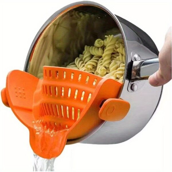 1pc Silicone Pot Strainer And Pasta Strainer, Adjustable Silicone Clip On Strainer For Pots, Pans, And Bowls, Kitchen Gadgets - Image 3