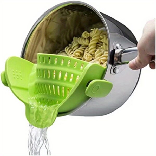 1pc Silicone Pot Strainer And Pasta Strainer, Adjustable Silicone Clip On Strainer For Pots, Pans, And Bowls, Kitchen Gadgets - Image 2