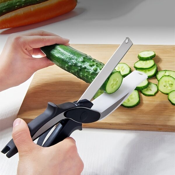 1pc 2-in-1 Smart Kitchen Knife and Vegetable Cutter - Perfect for Effortless Preparation of Vegetables and Fruits - Image 2