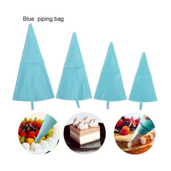 Set of 4 Sizes Pastry Bag Set Silicone Blue Color Reusable Icing Piping Bag Baking Tool Cookie Cake Decorating Bag - Image 2