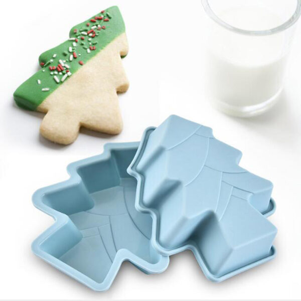 Christmas Tree Cookie Cutter 3 pcs Non-Stick Cupcake Molds Reusable Baking Cups Bakeware Bread Cake Biscuits Molds Chocolate Mold Decorating Tool - Image 3