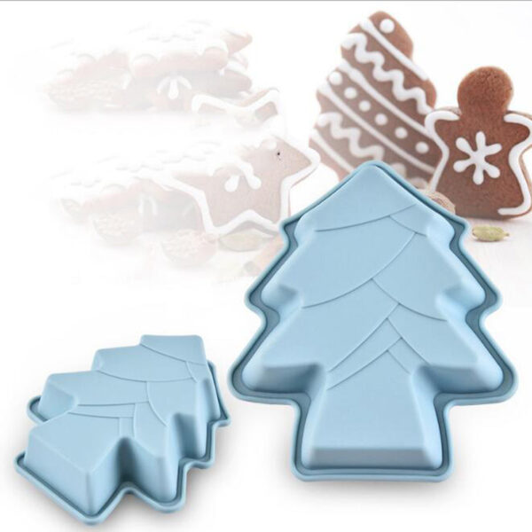 Christmas Tree Cookie Cutter 3 pcs Non-Stick Cupcake Molds Reusable Baking Cups Bakeware Bread Cake Biscuits Molds Chocolate Mold Decorating Tool - Image 4