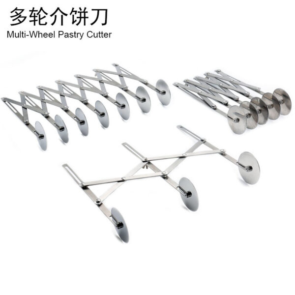 5-Wheel Pastry Cutter Stainless Steel Expandable Pizza Slicer Multi-Round Pastry Knife Baking Cutter Roller Cookie Dough Cutter Divider - Image 6