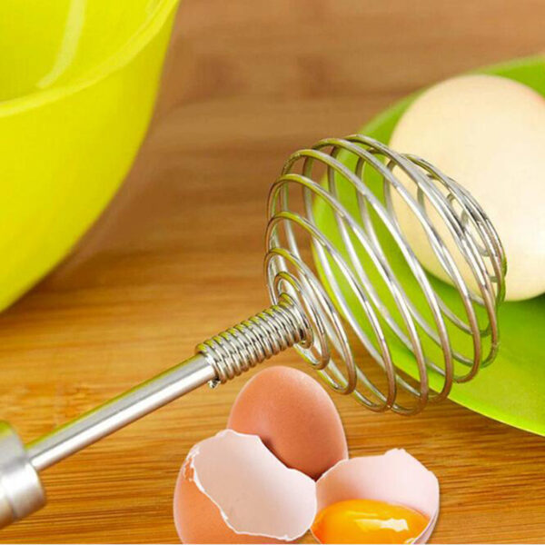 Spiral Egg Whisk Stainless Steel Lightweight Non-Toxic Kitchen Gadget Manual Blender Hand Whisk for Baking Beverage Cooking - Image 3