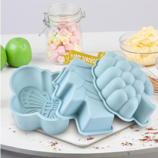 Silicone Molders 12 pieces Non-Stick Christmas Tree Grapes Butterfly Cake Molders Bread Baking Pan Homemade Cake Tools - Image 3