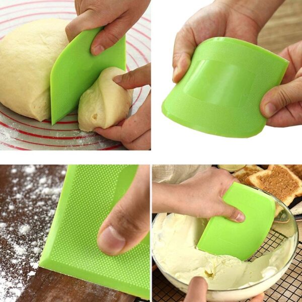 Plastic Dough Cutter Food-Safe Dough Scraper Bowl Scraper Flexible Scraper Multipurpose Food Scrappers for Bread Dough Cake Fondant Icing Baking Tool - Image 2