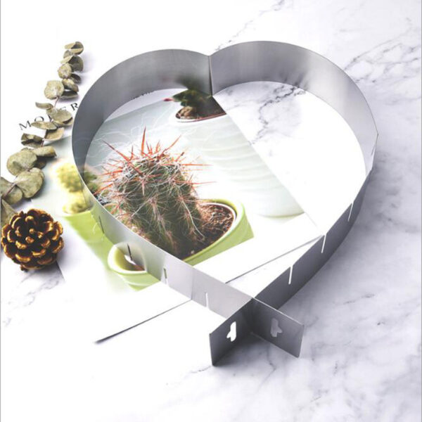 Heart Mousse Ring Mold Adjustable Stainless Steel Cookie Mold Metal Cake Mold Baking Dish Heart Cake Tools - Image 2