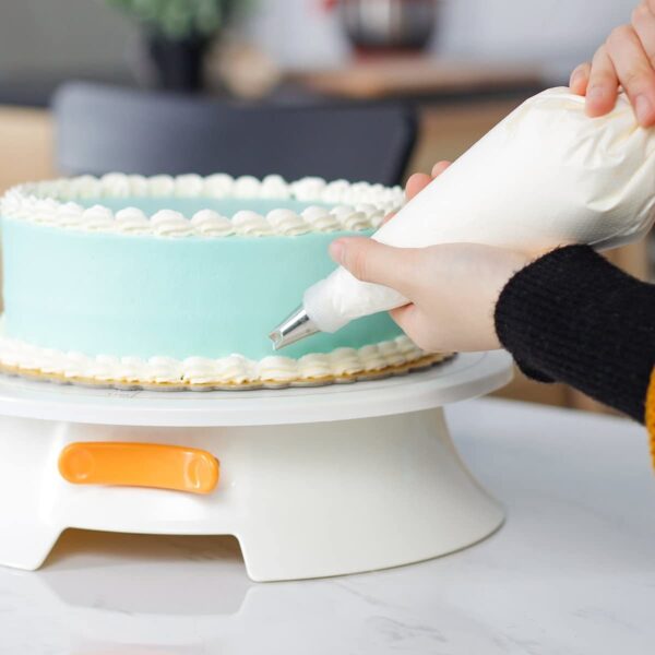 Cake Turntable with Lock Switch and Scale Mark Plastic Rotating Cake Stand for Baking Pastry Cake Decorating Tool Baking Tool - Image 2