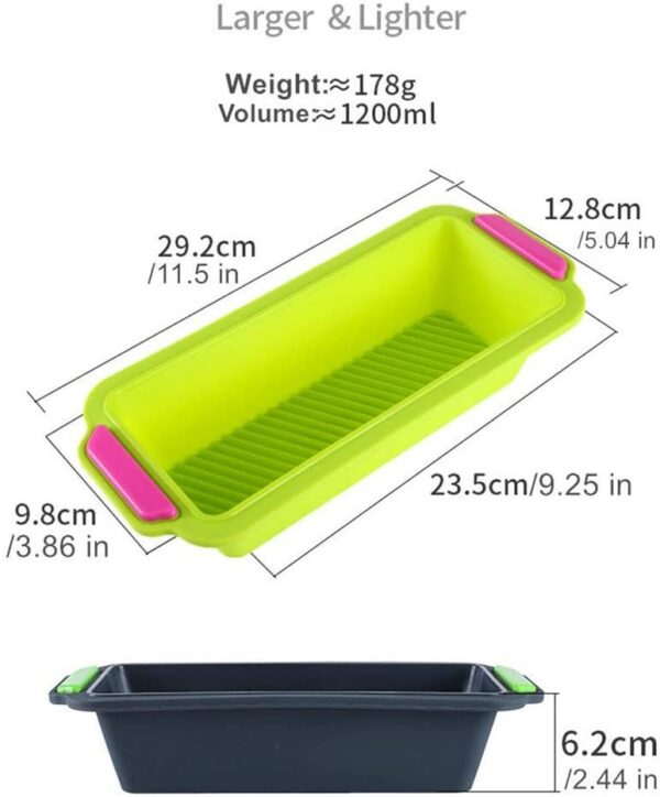 Silicone Mold 2 PC Food Grade Silicone Baking Pan Loaf Bread Pan and Round Cake Pan Non-Stick Pan Microwave Oven Dishwasher Safe - Image 11