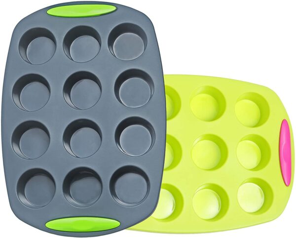 Non Stick Silicone Muffin Pan 12 Cups Cupcake Pan BPA-Free Food Grade Silicone Baking Molds Microwave Safe Dishwasher Safe - Image 6