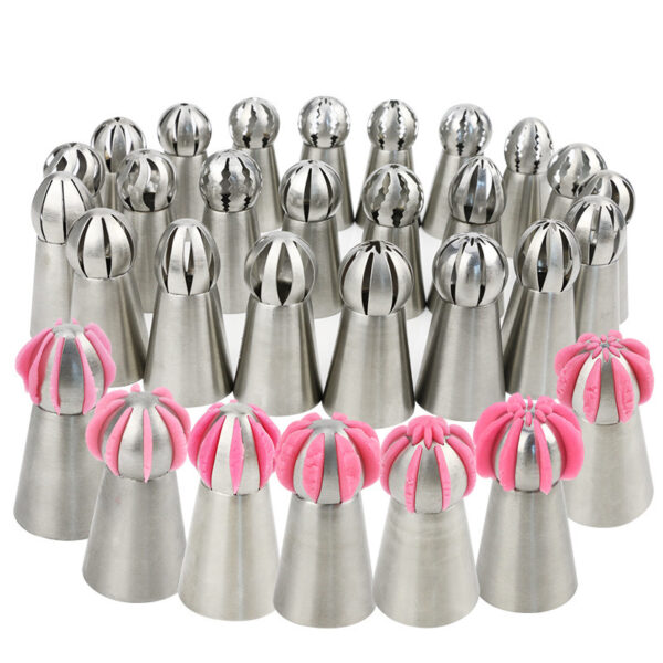 Russian Confectioners Piping Tips 23 pieces Russian Sphere Ball Cake Decorating Icing Piping Nozzles - Image 3