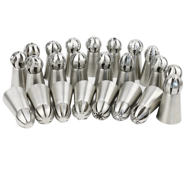 Russian Confectioners Piping Tips 23 pieces Russian Sphere Ball Cake Decorating Icing Piping Nozzles - Image 4