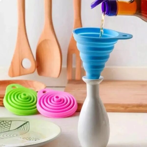 1pc Silicone Small Funnel;  Retractable Folding Funnel - Image 3