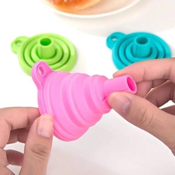 1pc Silicone Small Funnel;  Retractable Folding Funnel - Image 4