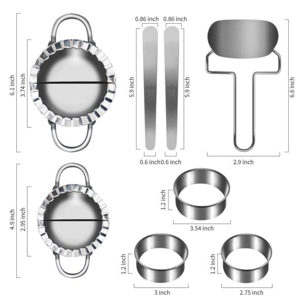 Dumpling maker stainless steel dumpling mold set;  suitable for Ravioli making machine Pastry filling DIY handmade 8-piece kitchen set - Image 6