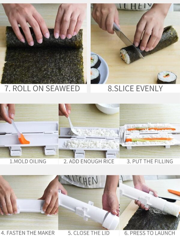 Quick Sushi Maker Roller Rice Mold Vegetable Meat Rolling Gadgets DIY Sushi Device Making Machine Kitchen Ware - Image 5