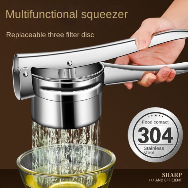 1pc 304 Stainless Steel Manual Juicer; Household Lemon Squeezer; Multi-purpose Fruit Juicer; Kitchen Gadget - Image 2