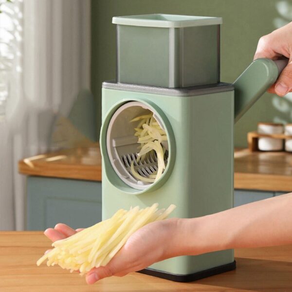 1pc Multifunctional Vegetable Cutter; Hand-cranked Potato Slicer; Lemon Grater; Drum Vegetable Grater With Handle - Image 2