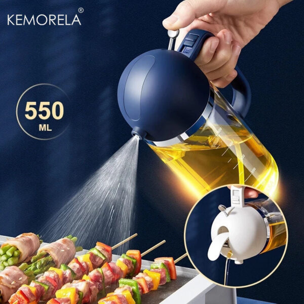 1pc 2-in-1 Oil Bottle Spray And Automatically Open Pour Olive Oil Gravy Boats Grill Sprayer Leak-proof Nozzle BBQ Kitchen Accessories - Image 2