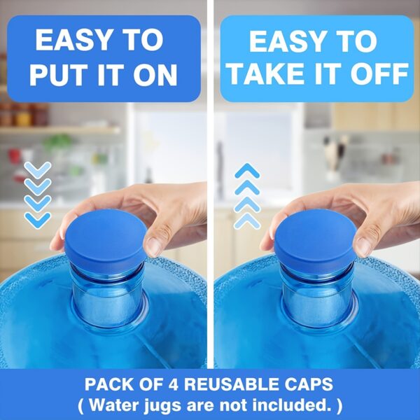 1 Pack 5 Gallon Water Jug Cap Reusable; Non-Spill 55mm/2.17in Water Bottle Caps; Silicone Replacement Cap Lids Anti Splash - Image 4