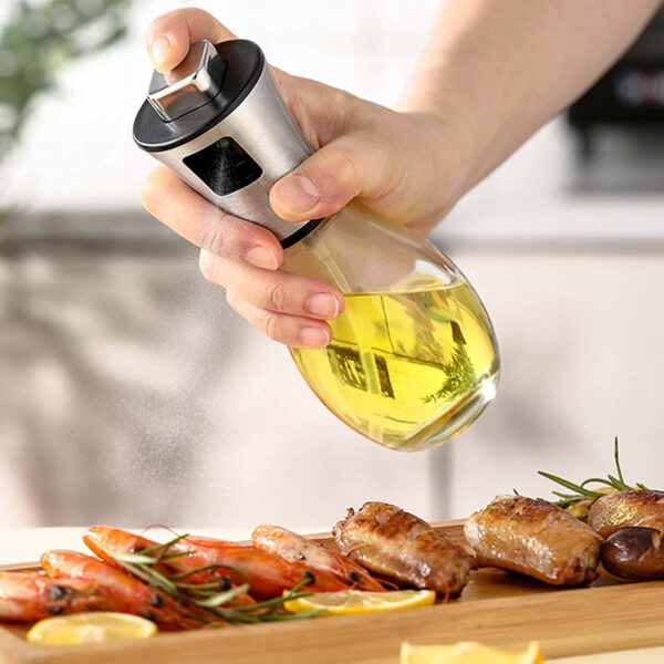 Olive Oil Dispenser Bottle Oil Sprayer Dispenser Vinegar Sprayer Dressing Spray Portable; Grilling Olive Oil Glass Bottle 200ml; For Kitchen; Cooking; Salad; Bread Baking - Image 2